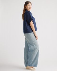 Say hi to relaxed, laidback luxe. Throw on this collared short sleeve with anything to level up a day-to-day fit. The boxy cut will pair with our linen shorts or pants to create your dream resort-life look. Our linen is made from 100% European flax, which is more sustainable and less resource-intensive to grow. Linen is the ultimate year-round fabric because it's breathable and naturally heat-regulating.  | Quince | Women's 100% European Linen Short Sleeve Shirt in Deep Navy, Size Medium Spring Blue Linen Short Sleeve Shirt, Blue Linen Short Sleeve Shirt For Spring, Versatile Short Sleeve Shirt With Relaxed Fit, Versatile Relaxed Fit Short Sleeve Shirt, Versatile Shirt With Relaxed Fit And Short Sleeves, Flax Colored Relaxed Fit Short Sleeve Shirt, Relaxed Fit Linen Short Sleeve Shirt For Spring, Relaxed Fit Linen Short Sleeve Shirt, Flax Short Sleeve Shirt For Spring