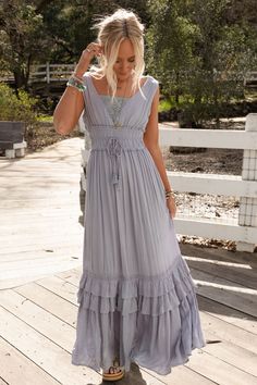 The Santa Maria Tiered Lace Maxi Dress is phenomenal, true must - have piece that no boho closet is complete without! So effortlessly boho, you can’t help but feel fabulous and confident in this dress because it features: Lightweight and flowy, woven fabric with a gorgeous, tiered, maxi silhouette Delicate lace details along the neckline and hem that adds a special touch Smocked tassel drawstring waistline creates a flattering, adjustable shape while allowing for comfortable wear all day long Li Boho Closet, Sewing Fashion, Tank Top Straps, Lace Maxi, 80 Dress, Lace Maxi Dress, Santa Maria, Lace Bralette, Crochet Lace