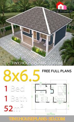 the tiny house plan is available for $ 6, 695 and includes three full plans