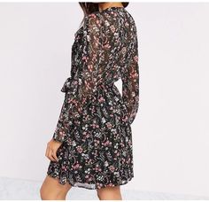 Boho Floral Print Long Sleeve Ruffle Short Dress Cheap Bohemian Long Sleeve Mini Dress, Cheap Long Sleeve Mini Dress With Floral Print, Short Boho Dress With Tall Boots, Boho Long Sleeve Homecoming Dresses, Long Sleeve Floral Cocktail Short Dress, Ruffle Short Dress, Chiffon Dress Short, Beach Holiday Dresses, Black Floral Print