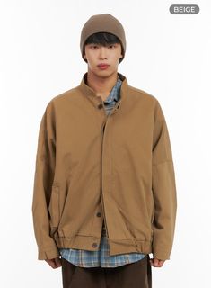 mens-cotton-buttoned-cargo-jacket-is419 / Beige Urban Khaki Collared Outerwear, Khaki Collared Urban Outerwear, Casual Outerwear With Relaxed Fit And Stand Collar, Brown Spring Outerwear With Ribbed Cuffs, Khaki Urban Everyday Outerwear, Everyday Brown Outerwear With Ribbed Cuffs, Spring Brown Outerwear With Ribbed Cuffs, Brown Everyday Outerwear With Ribbed Cuffs, Vintage Brown Outerwear For Everyday