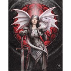 9.8 Anne Stokes Canvas Print - Valour Fairy - Magick Magick.com Anne Stokes Art, Anne Stokes, Female Knight, Fantasy Dragon, Fantasy Artist, 판타지 아트, The Darkness, Canvas Pictures, Mythical Creatures