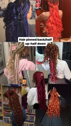 French Curls Braids Colors, Box Braid Designs, Tinsel Braids Black Women, Homecoming Braids, Twisted Hair