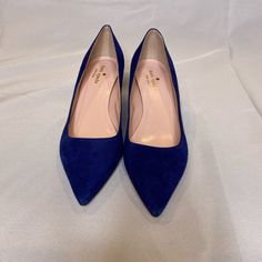 Brand New Blue Kate Spade Flats Kate Spade Pointed Toe Heels For Work, Blue Summer Heels For Work, Blue Summer Heels For Workwear, Blue Pointed Toe Heels For Work, Blue Heels For Summer Workwear, Blue Low Heels With Sculpted Heel, Blue Heels For Office In Summer, Blue Summer Office Heels, Blue Heels For Summer Office Wear