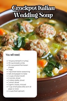 a bowl of soup with meatballs and vegetables