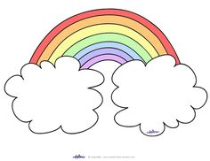 a rainbow and clouds with the word cloud above it