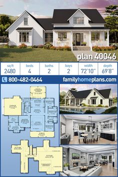 the front and back side of a house plan