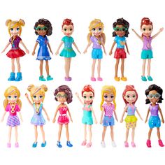 Kids can set off on their next adventure with Polly Pocket doll and friends! Each 3-inch doll has a unique look and trendy outfit that is so easy to take on the go. Young fashion lovers can pick a favorite or collect them all. Each sold separately, subject to availability. Colors and decorations may vary. African Fashion Dresses Classy, Moana Bebe, Polly Pocket Dolls, Pocket Doll, Dresses Classy, Mattel Dolls, Rosé Brown, African Lace, Polly Pocket