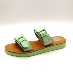 Dolce Vita Womens Heather Slide Sandals Mint Green Double Strap Buckles 9 New New With Box Size: 9 Color: Mint Green Man Made Upper Double Straps With Buckles Slight Wedge Heel Cushioned Footbed *Box May Have Damage Spring Flat Sandals With Strap, Spring Flat Strap Sandals, Cute Green Open Toe Sandals, Green Sandals With Adjustable Strap, Spring Double Strap Adjustable Sandals, Adjustable Double Strap Sandals For Spring, Green Flat Sandals With Buckle Closure, Cute Adjustable Sandals For Spring, Cute Adjustable Spring Sandals