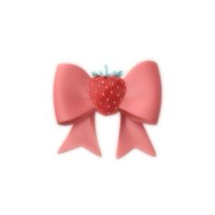 a pink bow with a strawberry on it