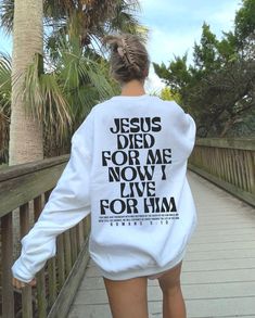 Jesus Died For Me Now I Live For Him Shirt, Christian Sweatshirt, Men's Religious Hoodie, Christian Gifts For Him, Catholic Gifts,F516 Welcome to CustomTeeChicca Store. "We want to know, design and print what you imagine. " - We design, print and press our products. - Our design will be made with Direct to Film technology. - If you want to add or change anything to the existing design that we show in the screenshot, please contact us. - If you enter the wrong address with your order, we will try Christian Gifts For Him, Jesus Shirts Christian Clothing, Sweatshirt Design Ideas, Christmas Clothing Ideas, Christian Clothes, Christian Clothing Brand