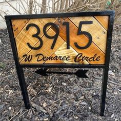 a wooden sign with the number 3915 on it