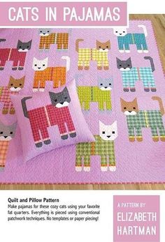 the cover of cats in pajamas quilts and pillow patterns