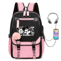 Introducing the Cartoon Character Tech Backpack, a versatile and fun accessory designed for the tech-savvy individual. This backpack features a playful character graphic and built-in tech-friendly features, making it perfect for school, travel, and daily activities. Features: Material: Made from durable polyester fabric, ensuring long-lasting use and easy maintenance. Dimensions: Measures approximately 42 cm in height, 30 cm in width, and 15 cm in depth, providing space for all your essentials. Casual Backpack With Character Print For Back To School, Cute Black Nylon Bag, End Of School Year Student Backpack With Character Print, Casual Character Print Backpack For Back To School, Cartoon Style Black School Bag, Black Cartoon Bags For School, Kawaii Nylon Backpack For Back To School, Cartoon Black School Bag, Black Cartoon Backpack For Students