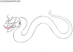 a drawing of a snake with its mouth open