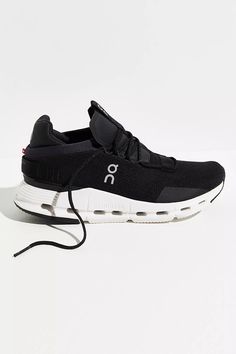 On Cloudnova Trainers | Free People Black On Clouds, Walking Sneakers For Women, On Cloudnova, Striped Tube Socks, Cloud Shoes, Shoes Free, Hiking Sneakers, On Clouds, Socks Sneakers