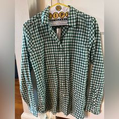 Green Checkered Shirt. Brand New With Tags. Smoke Free Home. Green Everyday Shirt With Buttons, Preppy Long Sleeve Shirt For Daywear, Green Preppy Top For Workwear, Preppy Green Top For Work, Green Cotton Office Blouse, Green Cotton Blouse For The Office, Preppy Green Button-up Shirt, Preppy Green Shirt With Button Closure, Green Button Closure Shirt For Daywear