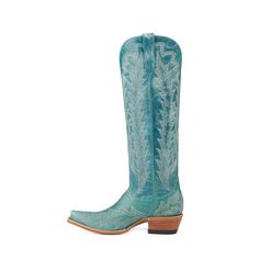 JRC & Sons Women's Nancy Goat Leather Snip Toe Tall Cowboy Boot in Turquoise available at Cavenders Tall Cowboy Boots, Buckaroo Boots, Alligator Boots, Cowboy Boots Square Toe, Ostrich Boots, Boot Pulls, Roper Boots, Hunting Boots, Mens Cowboy Boots