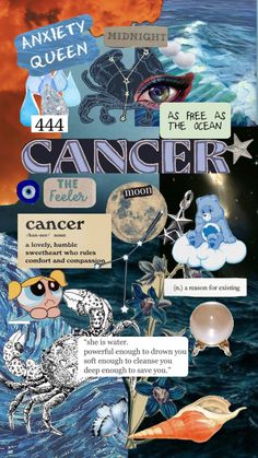 Cancerian Zodiac Art, Cancerian Zodiac Wallpaper, Cancerian Aesthetic Art, Cancerian Aesthetic, Motel Ideas, Tiktok Wallpaper, Star Sign Art, Astrology Calendar, Cellphone Background