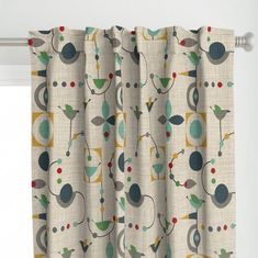 a curtain with an abstract design on it