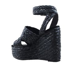 Woven straw with man made sole Ankle buckle closure Platform measures approx. 2" H Heel measures approx. 5" H Imported Straw Sandals, Iconic Models, Sneakers Heels, Wedge Espadrille, Sandals Summer, Beautiful Shoes, Work Hard, Women's Shoes, Womens Sandals