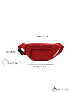 Bird in Bag - Summer Fashionable Simple Zipper Waist Bag Casual Rectangular Belt Bag With Zipper, Solid Color Pouch Bag With Zipper Pocket, Casual Bags With Zipper Pouch For On-the-go, Casual Zipper Pouch Bag For On-the-go, Trendy School Belt Bag With Zipper Pocket, Casual On-the-go Bag With Zipper Pouch, Trendy Rectangular Belt Bag With Zipper, Trendy Solid Color Bag With Zipper Pocket, Daily Use Belt Bag With Zipper Pocket