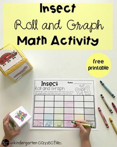 an insect roll and graph math activity for kids