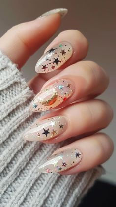 Queer Nail Art Designs, Boho Chic Nails Designs Summer, Boho Themed Nails, Texas Nail Ideas, Witch Vibe Nails, Oval Nails With Design, Mexico Vacation Nails Cancun, Neutral New Years Nails, Fun Nude Nails