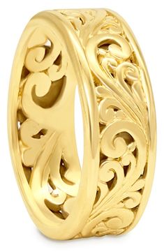 DEVATA 18K Yellow Gold Plated Sterling Silver Bali Ring | Nordstromrack Keep Jewelry, Gold Plated Sterling Silver, Nordstrom Rack, Bali, Gold Plate, Plating, Nordstrom, Yellow Gold, Band