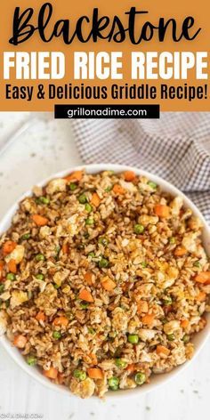 a white bowl filled with fried rice and vegetables