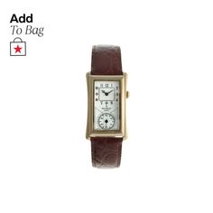 in stock Classic Rectangular Metal Dial Watch, Classic Watches With Rectangular Metal Dial, Classic Analog Rectangular Watch Accessories, Rectangular Brown Watches With Subdials, Brown Rectangular Watches With Subdials, Classic Rectangular Watch With Leather Strap, Classic Rectangular Workwear Watches, Classic Everyday Rectangular Watch Accessories, Classic Rectangular Watches For Work