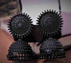 Z-BLACK JHUMKA FOR WOMENS Black Oxidised Jewellery, Oxidised Earrings On Kurti, Black Oxidised Jhumka, Oxidised Silver Jewelry Earrings, Oxidised Jwellary, Oxidised Jewellery With Saree, Oxidised Jewellery With Kurti, Kurti Earrings, Jhumkas Oxidised