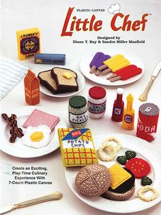 an advertisement for little chef with food on plates