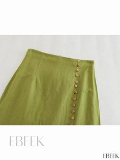 Ebeek - Chic and Feminine High-Waisted Skirt with Decorative Accents Wraparound Skirt, Half Body, Fit And Flare Skirt, Skirt For Women, Decorative Accents, Dress Silhouette, Skirt Design, Sarong, Types Of Skirts