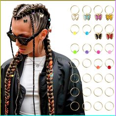 Want a chic and easy hairstyle? The Jumbo Boho Braids in a Low Ponytail are the perfect choice for 2024! This stylish look combines the elegance of braids with a relaxed ponytail, making it ideal for any occasion. Click to learn how to achieve this trendy style! #JumboBohoBraids #LowPonytail #2024Trends #ChicHairstyles #HairInspiration #BohemianStyle #EasyHair Rave Hairstyles Braids, Hair Braid Accessories, Queen Braids, Burning Man Hair, Gold Hair Jewelry, Braid Charms, Jewelry For Braids, Rave Hairstyles