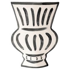 a black and white drawing of a vase