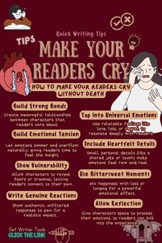 a poster with instructions on how to make your readers cry