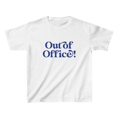 Out Of Office Baby Tee - Cute Baby Tees - printwithsky 90s Style Short Sleeve T-shirt With Funny Text, Fun Short Sleeve T-shirt With Logo Print, Funny White T-shirt With Logo Print, Fun Blue T-shirt With Slogan, Graphic Tee With Logo Print For School, Short Sleeve T-shirt With Logo For School, Logo Print Short Sleeve T-shirt For School, School Graphic Tee With Logo Print, Logo Print T-shirt For School