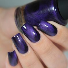 Purple Ombre Nails, Purple Nail Art, Pretty Nail Polish, Diva Nails, Purple Nail Designs, Glamour Nails, Purple Nail, Cat Eye Nails