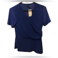 *Brand Unknown, The Only Flaw To This Clothing Peice Is The Brand Is Discolored* Brand New With Tag Ships Fast Blue Summer Top For Formal Occasions, Blue Formal Top For Summer, Summer Formal Blue Top, Formal Short Sleeve Blue Tops, Formal Blue Short Sleeve Blouse, Formal Blue Short Sleeve Top, Casual Blue Fitted Blouse, Striped Tops Women, Mesh Sweater