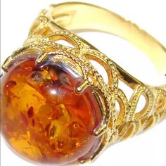 Vintage Design Baltic Amber .925 Sterling Silver Handcrafted Item Type: Ring Weight: 6.00g Size: 8 Material: Sterling Silver Main Stone: Amber Dimension: L- 5/8, W - 5/8, T- 3/8 Inch Stamp / Mark: 925 Condition: New Main Color: Brown Shape: Abstract Ss Ring, Orange Gold, Baltic Amber, Main Colors, Womens Jewelry Rings, Vintage Design, Vintage Designs, Amber, 925 Sterling Silver