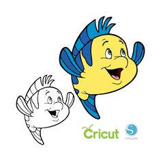 an image of a cartoon fish with the word cricut in front of it