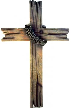 a cross made out of wood with vines on the top and bottom part of it