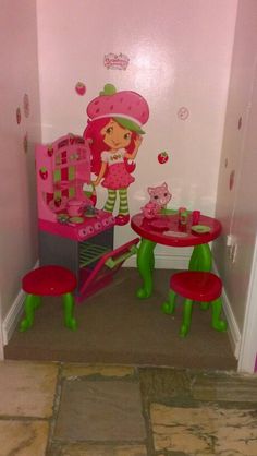 Strawberry Shortcake Bedroom Ideas, Strawberry Shortcake Room Ideas, Strawberry Shortcake Nursery Theme, Strawberry Shortcake Decor, Strawberry Shortcake Bedroom, Strawberry Shortcake Room, Strawberry Shortcake Nursery, Party Room Ideas, Strawberry Shortcake Theme