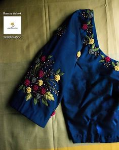 Simple Maggam Work Blouse, Simple Maggam Work, Simple Saree Blouse Designs, Machi Work, Embroidery Blouses, Pearl Work, Kids Blouse Designs