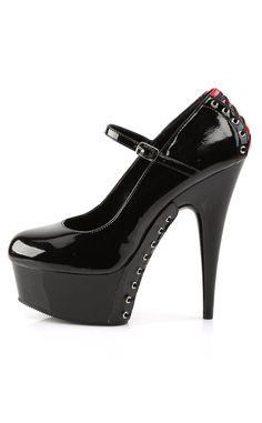 6" Heel, 1 3/4" PF DELIGHT-687FHHEEL/PLATFORM : 6" Heel, 1 3/4" PFFIT GUIDE : True to sizeVEGAN : Yes Red Platform Heels, Black Patent Shoes, Alternative Shoes, Single Sole Heels, Red Platform, Festival Shoes, Punk Boots, Pleaser Shoes, Black Platform Heels