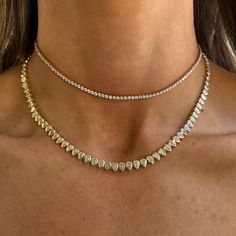 Pear Tennis Necklace – Stephanie Gottlieb Pear Tennis Necklace, Stephanie Gottlieb, Tennis Jewelry, Women Choker Necklace, Modern Gold Jewelry, Female Jewelry, Womens Chokers, Tennis Chain, Luxury Necklace