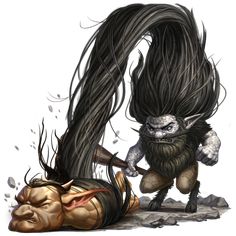 an image of a troll with long hair