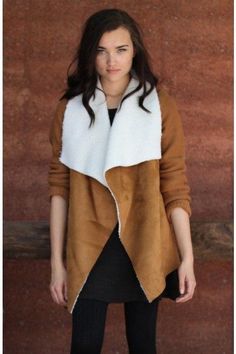 Faux suede vest knit sleeves open sweater jacket Sweater Jackets, Vest Knit, Faux Suede Vest, Suede Vest, Open Sweater, Knit Sleeve, Sweater Jacket, Faux Suede, The North Face