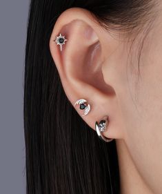 Bedeck your lobes with devilish delight with our cool Devil Heart Stud earrings. Featuring a chic black gemstone, these spooky studs are perfect for Halloween (or any other time you're feeling wickedly stylish). Detail： -Post material: stainless steel. Cubic Zirconia -Gauge: 20g | 0.8mm-Post length: 6mm -Dimensions: 7mm Length x 8.1mm Width -Include: single item -Closure: screw ball back * Shop extra ball backing here. * Piercings are sold individually for layering purposes. Sold individually. M Gothic Heart-shaped Jewelry With Adjustable Chain, Gothic Stud Earrings, Ear Inspiration, Punk Heart-shaped Earrings, Gothic Black Heart-shaped Earrings, Cheap Skull-shaped Earrings For Pierced Ears, Ear Style, Daily Jewelry, Heart Stud Earrings